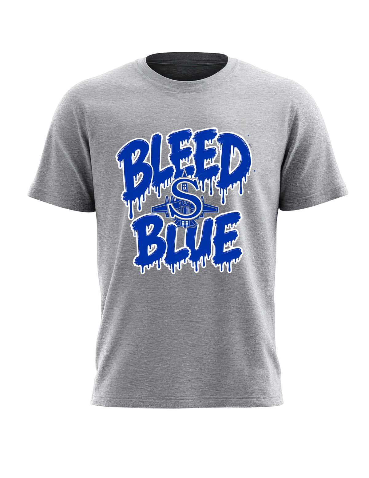 Bleed Blue Front only Design