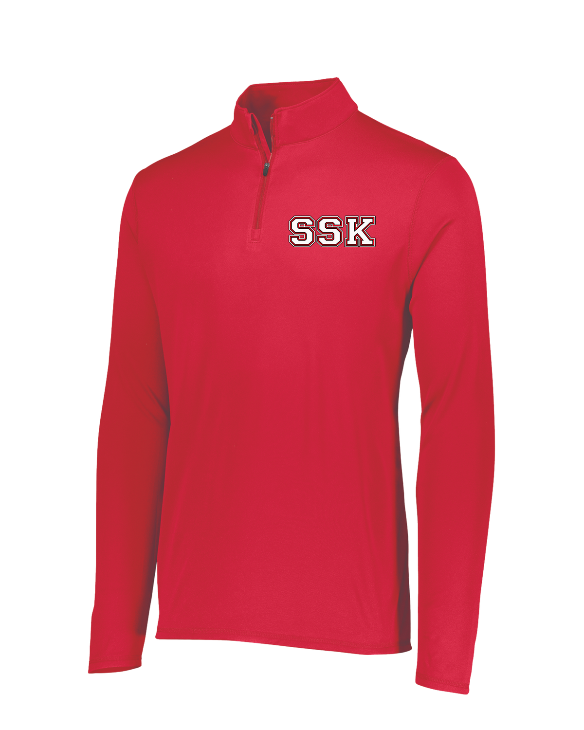 St. Stans SSK white design Quarter Zip in Red (Performance Material)